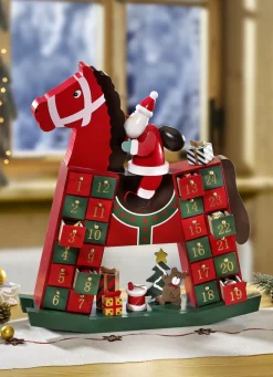 Adventskalender Schaukelpferd mit Schubladen