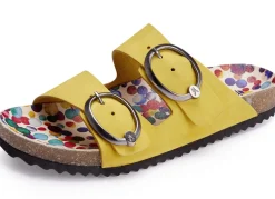 Andrea Conti Pantolette mit bunt bedrucktem Lederfußbett