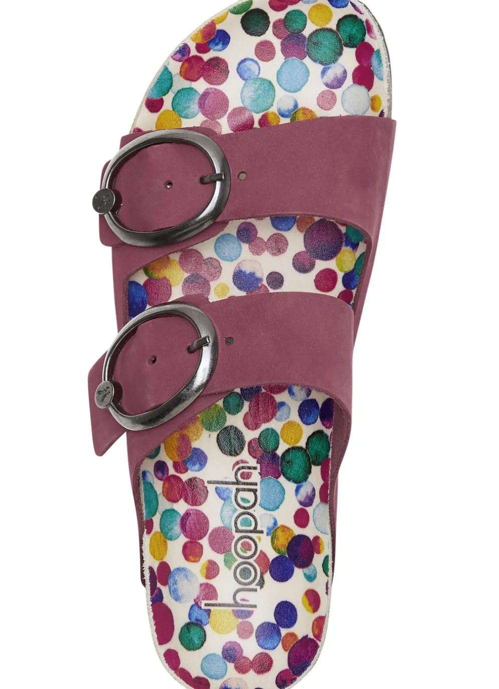 Andrea Conti Pantolette mit bunt bedrucktem Lederfußbett