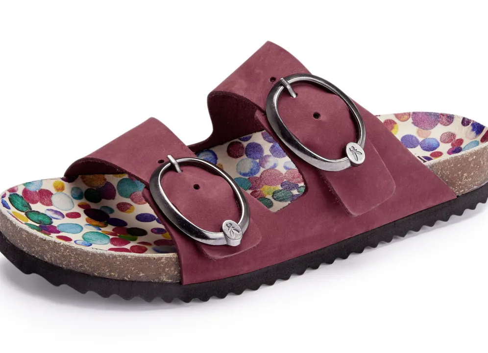 Andrea Conti Pantolette mit bunt bedrucktem Lederfußbett