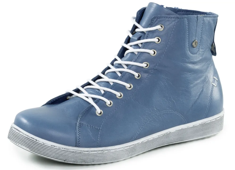 Andrea Conti Schnür-Bootie aus fein genarbtem Nappaleder