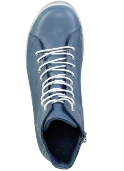 Andrea Conti Schnür-Bootie aus fein genarbtem Nappaleder