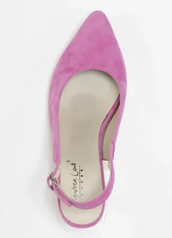 Andrea Conti Sling-Pumps aus weichem Samt-Chevreauleder