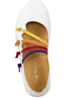 Andrea Conti Slipper mit bunten, dekorativ eingesetzten Gummizügen