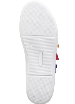 Andrea Conti Slipper mit bunten, dekorativ eingesetzten Gummizügen