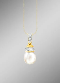 Anhänger Diamanten und Süßwasser-Zuchtperle