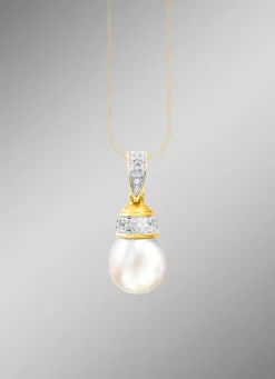 Anhänger Diamanten und Süßwasser-Zuchtperle