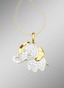 Anhänger Elefant mit 71 Diamanten