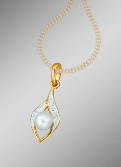 Anhänger in Bicolor, mit Süßwasser-Zuchtperle