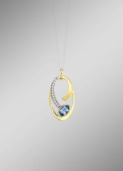 Anhänger mit Blautopas und Zirkonia