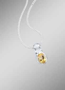 Anhänger mit echt Citrin und synth. Zirkonia