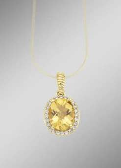 Anhänger mit echt Citrin und synthetischen Zirkonia