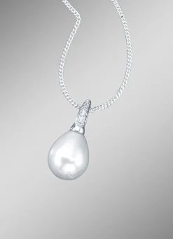 Anhänger mit Kette und großem Muschelperltropfen