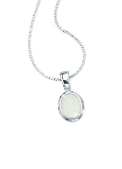 Anhänger mit Panzerkette und echtem, weißen Mondstein