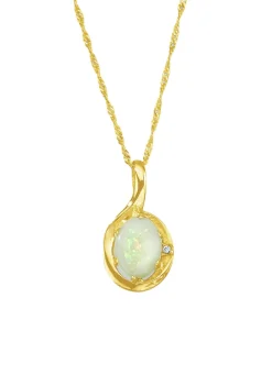 Anhänger mit Singapurkette, echt Opal und synth. Zirkonia