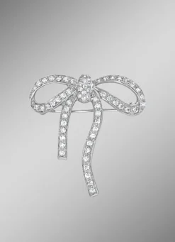 Anstecknadel Schleife mit synth. Zirkonia