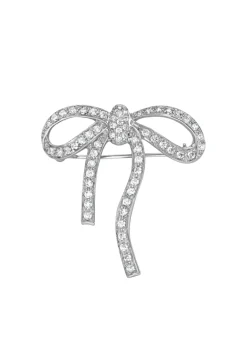 Anstecknadel Schleife mit synth. Zirkonia