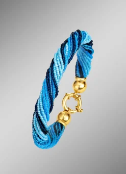 Armband mit Muranoglas in Blautönen