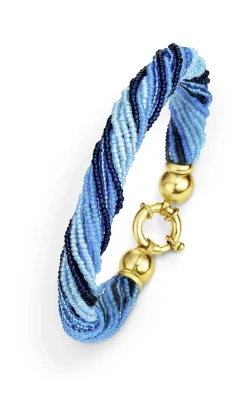 Armband mit Muranoglas in Blautönen