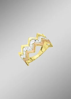 Atemberaubender Damenring in Tricolor