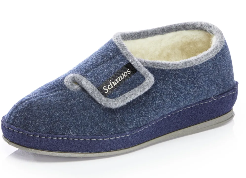 Atmungsaktive Damen-Hausschuhe, mit Klettverschluss