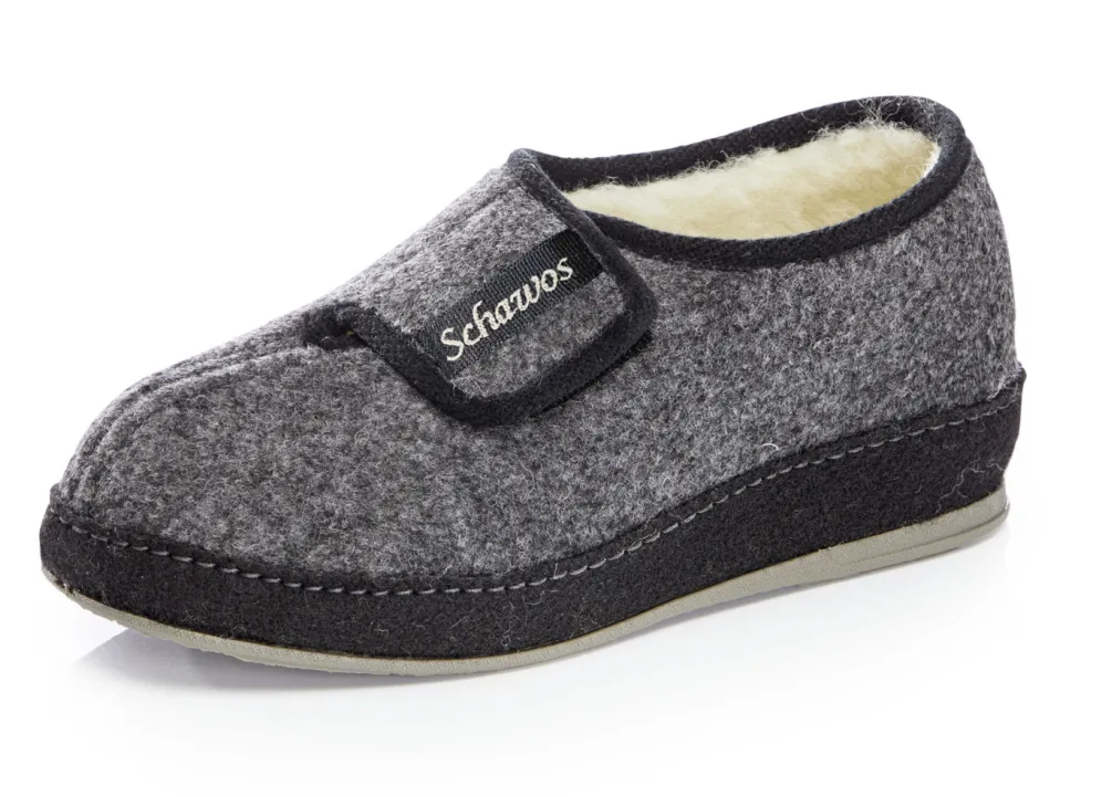 Atmungsaktive Damen-Hausschuhe, mit Klettverschluss