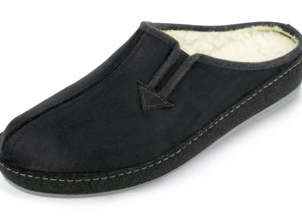 Atmungsaktive Herren-Hausschuhe, mit Schurwolle