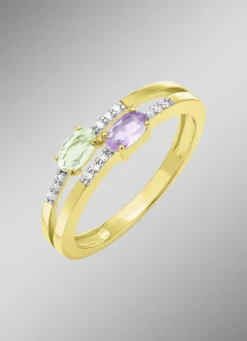 Attraktiver Blickfang: Damenring mit synth. Zirkonia und Glassteinen