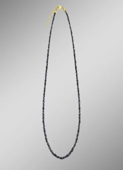 Außergewöhnliche Halskette mit Roh-Diamanten in Dunkelgrau