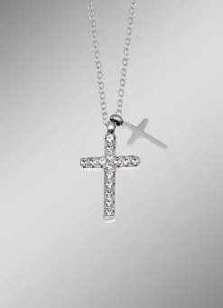 Ausdrucksstarke Halskette mit synth. Zirkonia