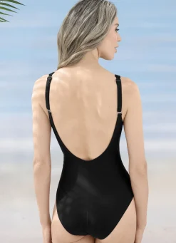 Badeanzug mit figurschmeichelnden Raffungen und Vollkorsage