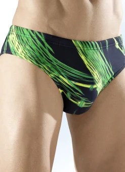 Badehose in Slipform mit buntem Druckdessin