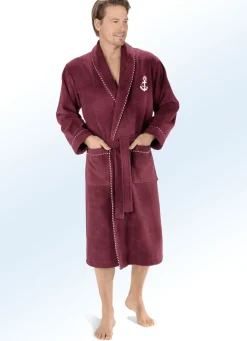 Bademantel mit Anker-Stickerei