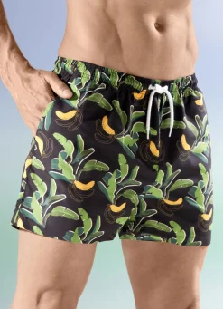 Badeshorts, allover dessiniert, Microfaser