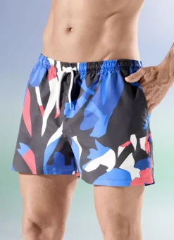 Badeshorts, allover dessiniert, Microfaser