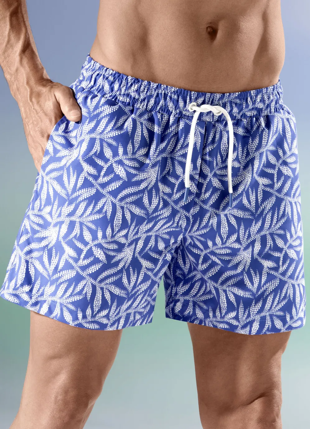 Badeshorts, allover dessiniert, Microfaser