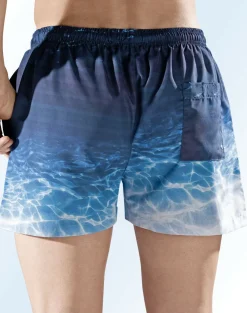 Badeshorts, Gesäßtasche mit Klettverschluss, Microfaser