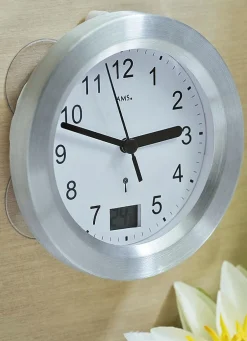 Badezimmeruhr mit digitaler Temperaturanzeige