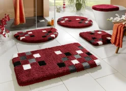 Badgarnitur mit latexierter, rutschhemmender Rückseite