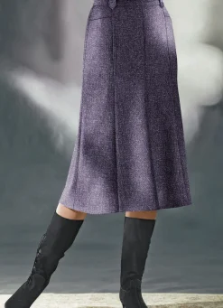 Bahnenrock in Tweed mit Boucle-Effektgarn