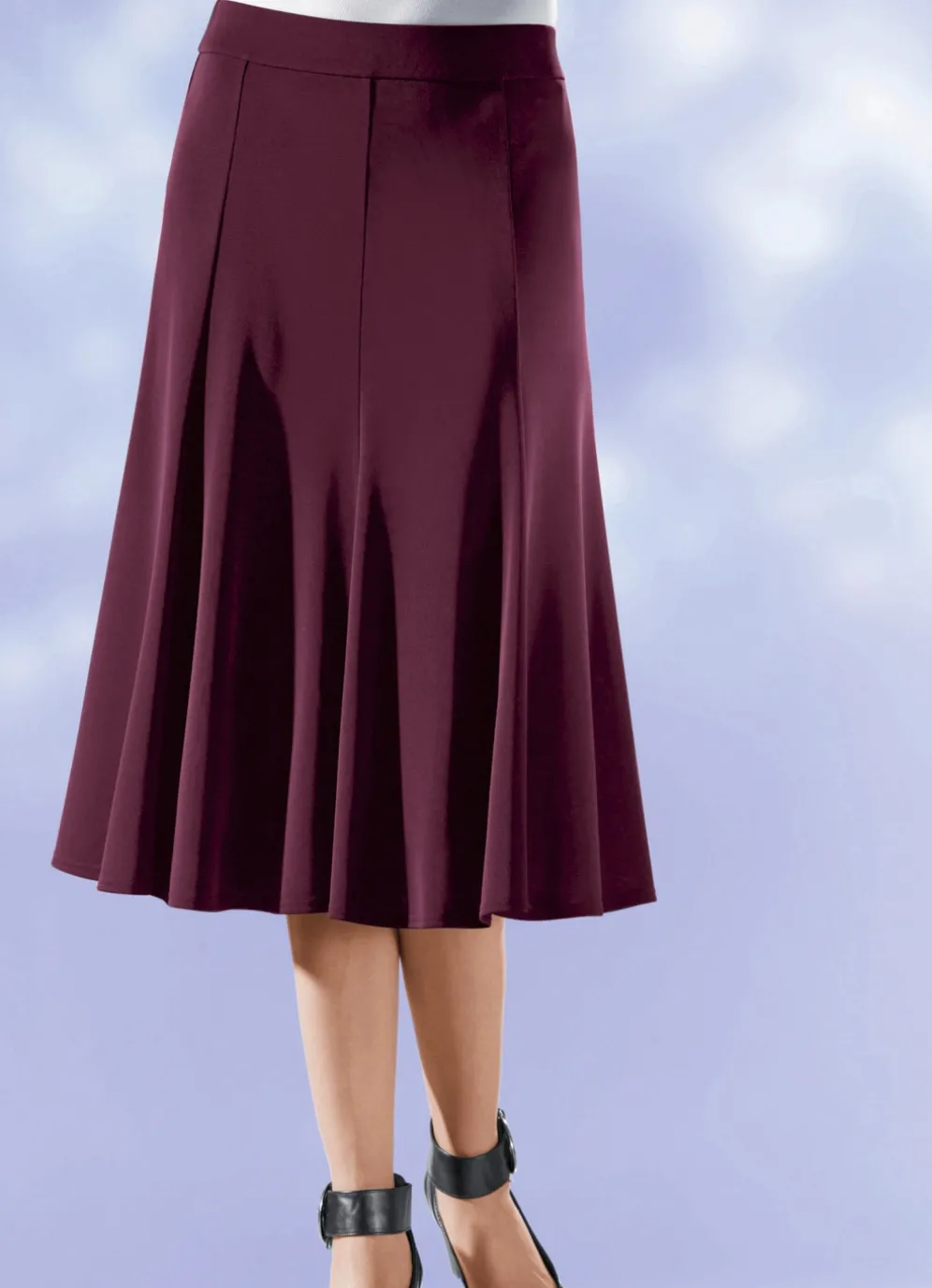 8-Bahnenrock mit glockig schwingendem Saum