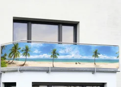 Balkon-Sichtschutz mit Karibik-Motiv