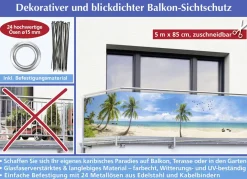 Balkon-Sichtschutz mit Karibik-Motiv