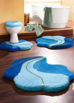 Barfußweiche Badgarnitur Gold-Glitzergarn