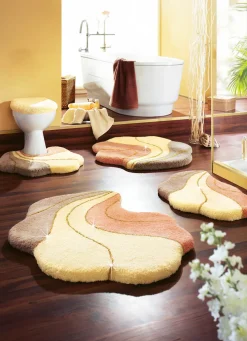 Barfußweiche Badgarnitur Gold-Glitzergarn