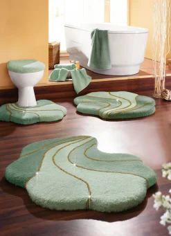 Barfußweiche Badgarnitur Gold-Glitzergarn