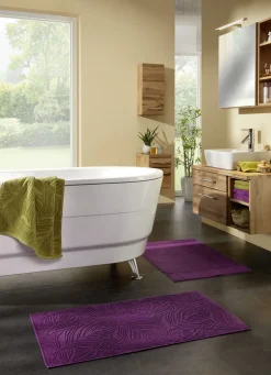 Barfußweicher Badteppich mit natürlichem Blätter-Dessin