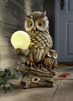 Batteriebetriebene Eule mit LED-Kugel
