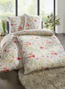 Beidseitig bedruckte Bettwäsche-Garnitur mit Reißverschluss