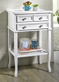 Beistelltisch mit Schubladen und Metallgriffen